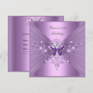 Geburtstagsparty 30. Lilac Pearl Lila Butterfly Einladung