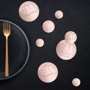 Geburtstagsparty 50 Rose Gold Glitzer Tropfen pink Konfetti