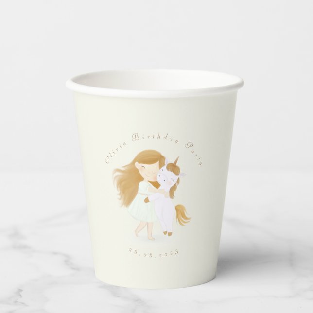 Geburtstagsparty, Babydusche nach Maß Pappbecher (Vorderseite)