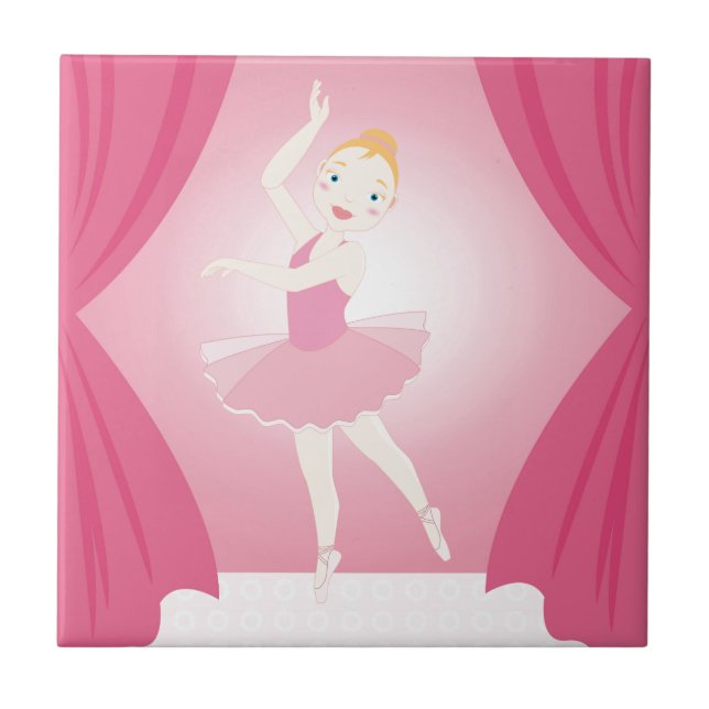 Geburtstagsparty Ballerina Fliese (Vorderseite)