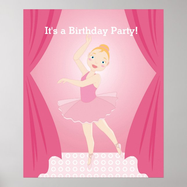 Geburtstagsparty Ballerina Poster (Vorne)