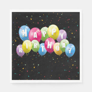 Geburtstagsparty Ballons und Confetti Serviette