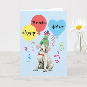Geburtstagsparty Ballons Weimaraner Karte