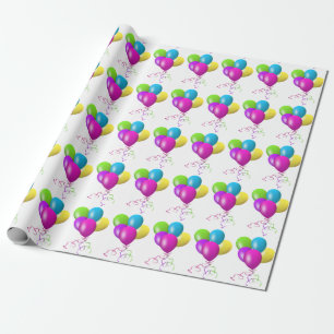 Geburtstagsparty Balloons Geschenkpapier