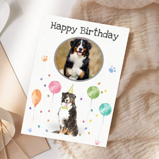 Geburtstagsparty Bernese Mountain Card Karte