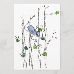 Geburtstagsparty Bluebird Tree Nature Art Einladung