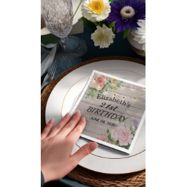 Geburtstagsparty-Blume Rustikale Holz-String-Licht Serviette