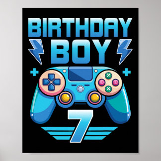 Geburtstagsparty Boy Video Gamer 7. Geburtstagspar Poster