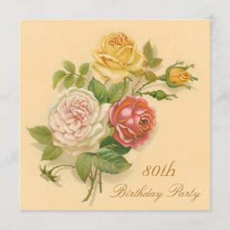 Geburtstagsparty Chic Vintage Rose Einladung