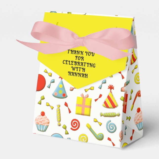 Geburtstagsparty Danke Geschenkschachtel (Vorderseite)