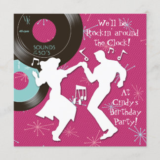 Geburtstagsparty der 1950er Jahre Einladung