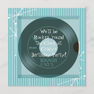 Geburtstagsparty der 1950er Jahre Einladung