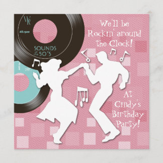 Geburtstagsparty der 1950er Jahre Einladung