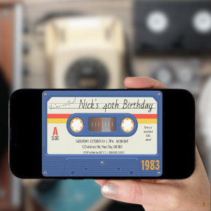 Geburtstagsparty der 80er-Cassette, benutzerdefini Einladung