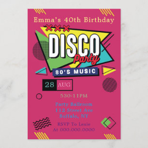 Geburtstagsparty der 80er Jahre Einladung