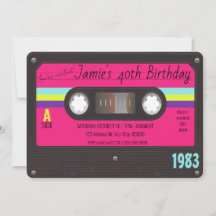 Geburtstagsparty der 80er Jahre, Retro-Kassettenba