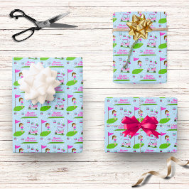 Geburtstagsparty der coolen Girl's Golden Themed Geschenkpapier Set