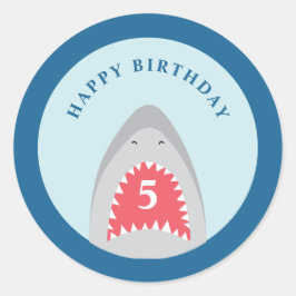 Geburtstagsparty der Haie Runder Aufkleber