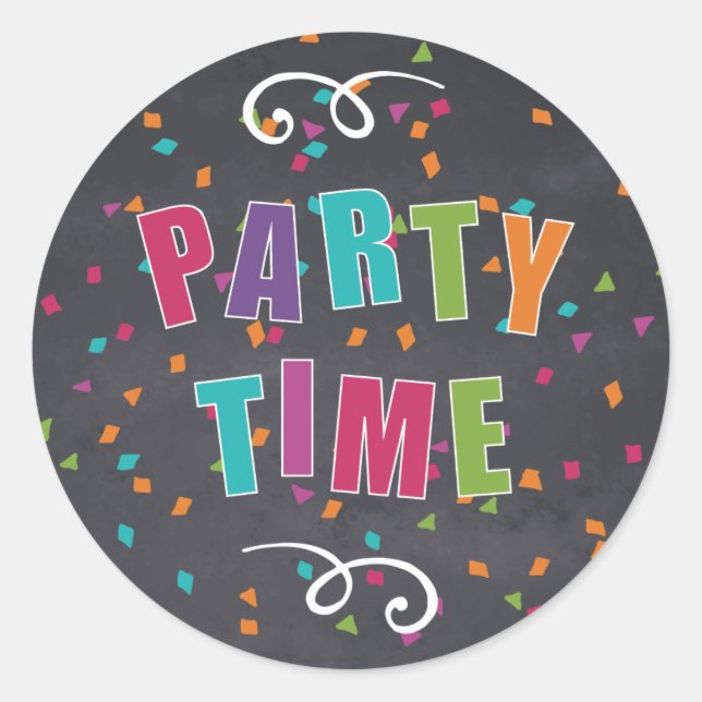 Geburtstagsparty der Kinder - Aufkleber (Vorderseite)