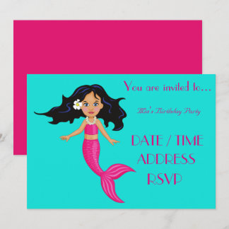 Geburtstagsparty der Meerjungfrau Einladung