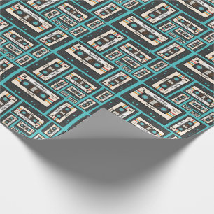 Geburtstagsparty der Retro 80's Cassette Tape Musi Geschenkpapier