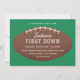 Geburtstagsparty des First Down Football Einladung