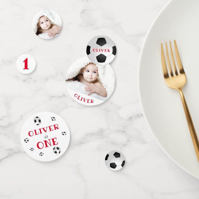 Geburtstagsparty des Fußball-Balls Foto Konfetti (Gruppe)