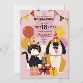 Geburtstagsparty des Hundes oder der Katze Save The Date