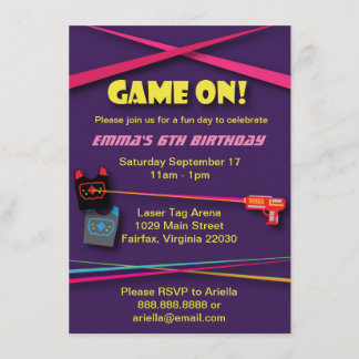 Geburtstagsparty des Mädchens Laser Tag Einladung