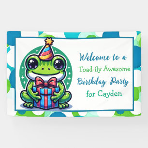 Geburtstagsparty des niedlichen Frog Themed Boys Banner