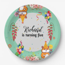 Geburtstagsparty des niedlichen Hamsters Pappteller