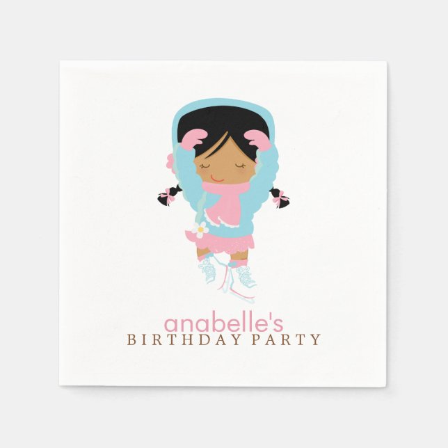Geburtstagsparty des niedlichen Skaters Girl Serviette (Vorderseite)