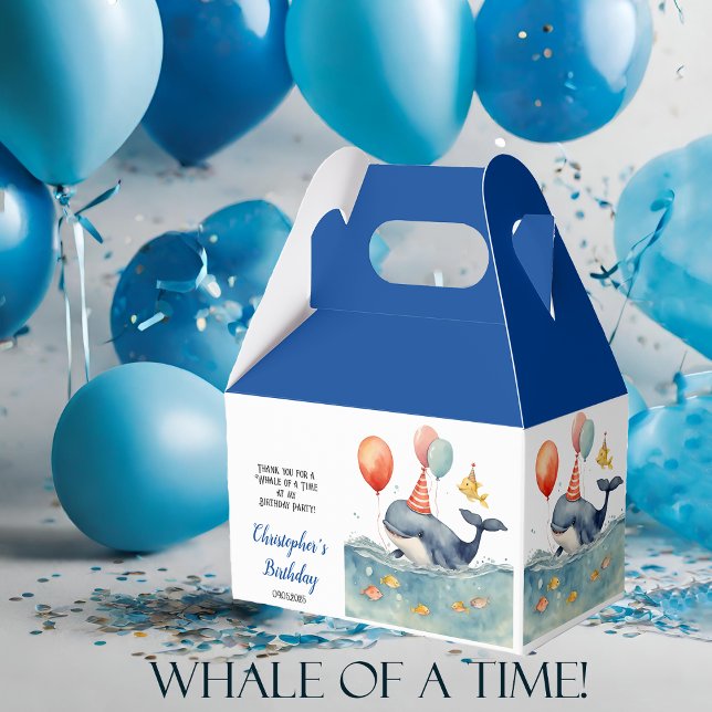 Geburtstagsparty des niedlichen Whale Boys Geschenkschachtel (Von Creator hochgeladen)