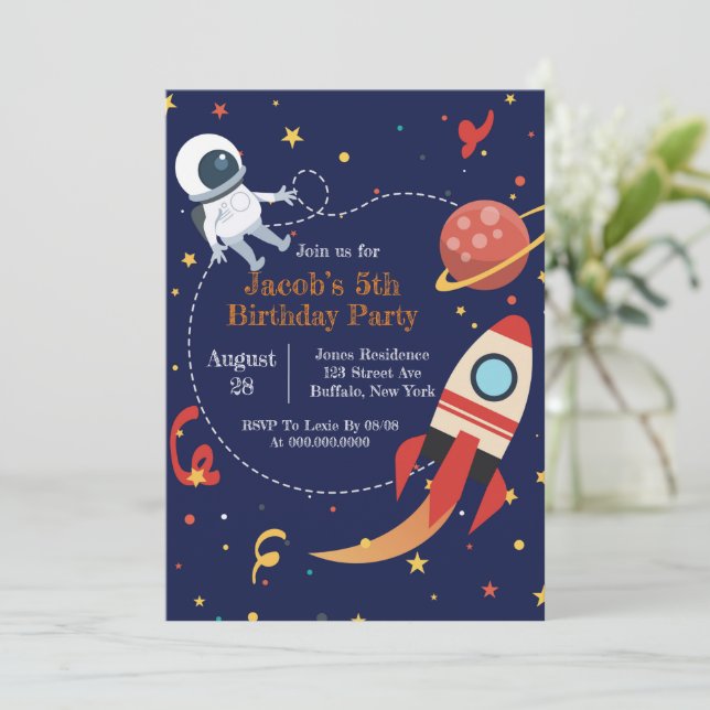 Geburtstagsparty des Raketenschiffs Space (Stehend Vorderseite)