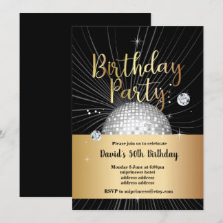 Geburtstagsparty, Disco-Party Einladung