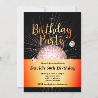 Geburtstagsparty, Disco-Party Einladung
