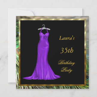 Geburtstagsparty Einladung Lila Kleid