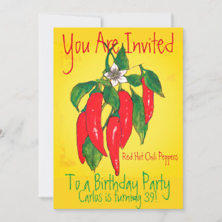 Geburtstagsparty Einladung Roter Chili PaprikaMexi