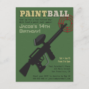 Geburtstagsparty-Einladungen für Paintball Einladung