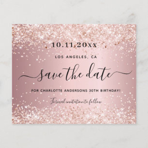 Geburtstagsparty errötet pink Save the Date Flyer