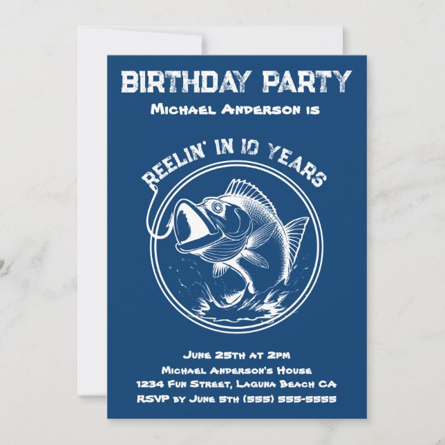 Geburtstagsparty-Fisch Einladung (Vorderseite)