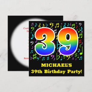 Geburtstagsparty: Fun Music Symbols, Rainbow 39 Einladung