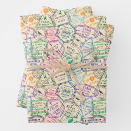 Geburtstagsparty für Briefmarke Geschenkpapier Set