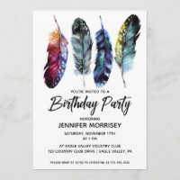 Geburtstagsparty für Frauen Boho Style Feathers