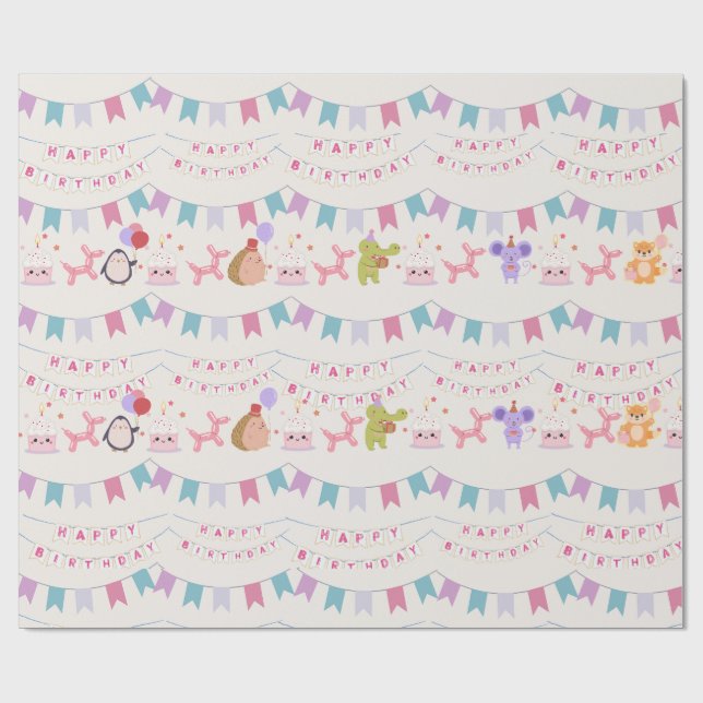Geburtstagsparty Geschenkpapier (Flach)
