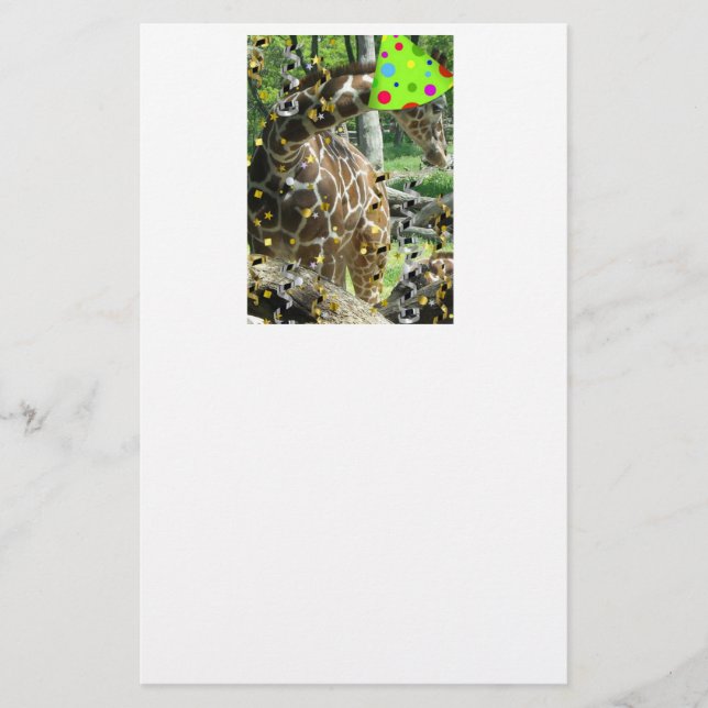 Geburtstagsparty Giraffe Briefpapier (Vorderseite)