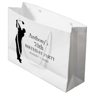 Geburtstagsparty Golfer Elegant Par Seventieth Große Geschenktüte