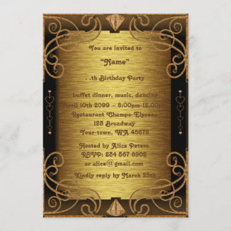 Geburtstagsparty Jegliches Alter,Gatsby Stil,Art-D Einladung