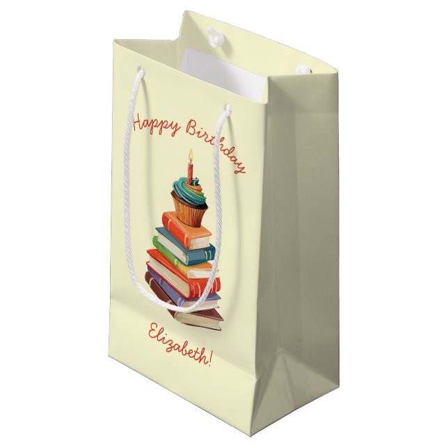 Geburtstagsparty Kinder lesen Kleine Geschenktüte (Vorderseite Schrägansicht)