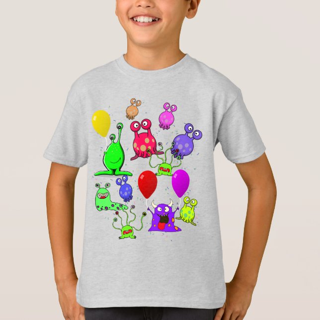 Geburtstagsparty mit Außerirdischen T-Shirt (Vorderseite)